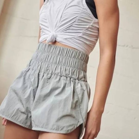 Women's Gray High-Waisted Shorts - Picture 1 of 8